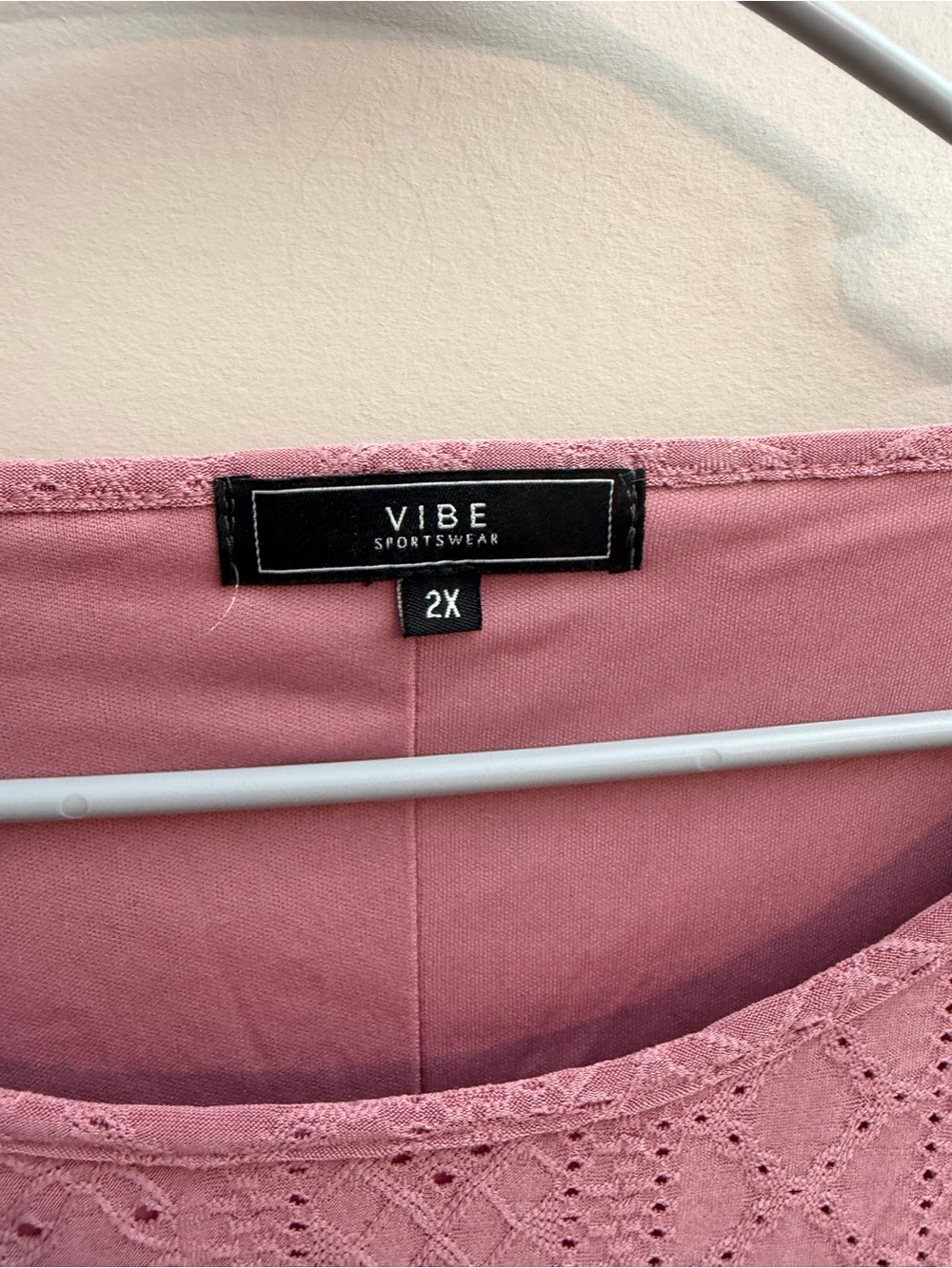 Vibe Dusty Rose Eyelet Babydoll dress - Picture 3 of 5